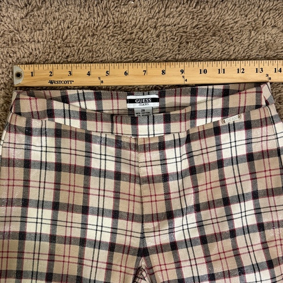 Vintage Guess Made in USA Plaid Shimmer Flare Women Pants size 28 Retro Y2K Fall - Picture 7 of 11